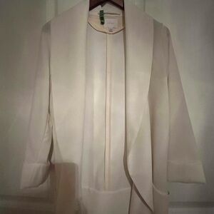 Aritzia Cream Blazer with Shawl Collar and Relaxed Fit